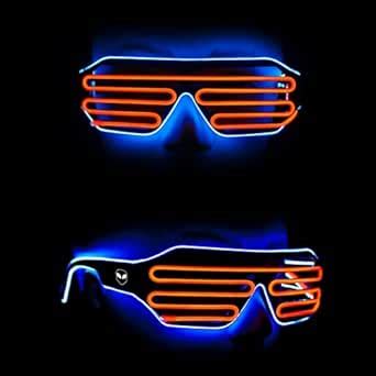 Hookaba LED Rave Shade Party Glasses | Unisex Orange Blue Light-Up for ...