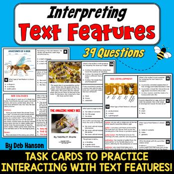 Image result for Text Features Task Cards