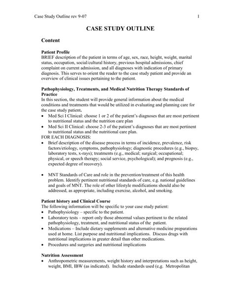 Image result for Case Study Outline Example