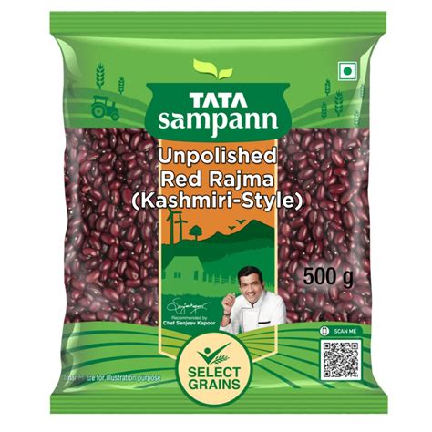 Tata Sampann Unpolished Red Rajma (Kashmiri-Style), 500g, Red Kidney ...
