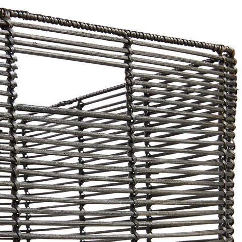 Found & Fable Black Square Rattan Storage Basket, Large