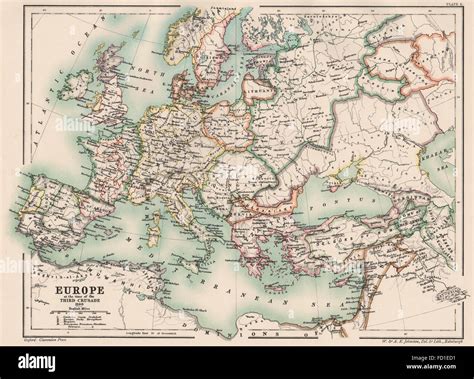 EUROPE/HOLY ROMAN EMPIRE: at the time of the Third Crusade 1190, 1902 old map Stock Photo - Alamy