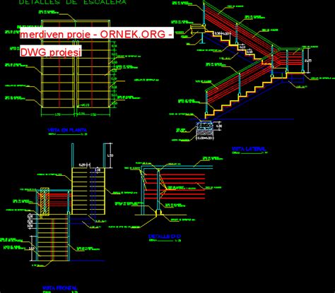 merdiven proje dwg projesi - Autocad Projeler