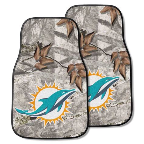 Tacoma Carpet Front Floor Mats with Miami Dolphins Logo; Camo ...