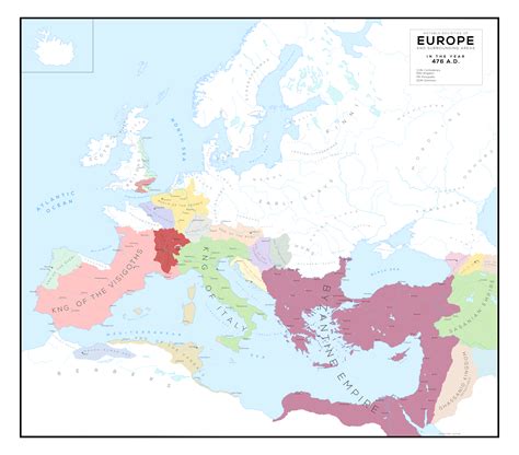 What were the borders of 476 A.D. Europe? Creating map of 476 A.D in ...