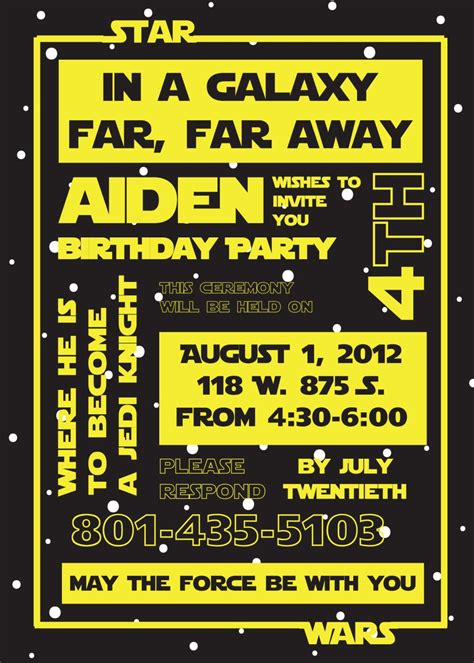 Star Wars Birthday Party Invitations Ideas
