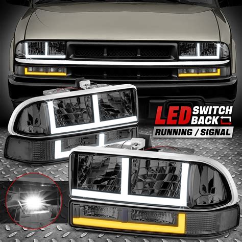 [Switchback F-LED DRL Signal] For 98-04 Chevy Blazer S10 Headlights ...