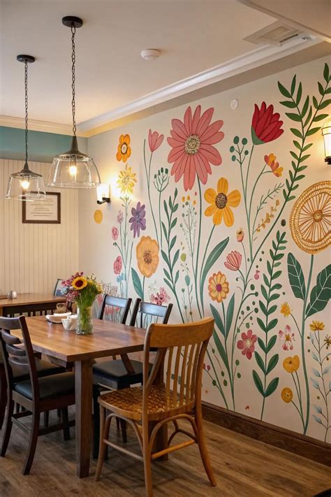 15+ Stunning Hand-Painted Wall Mural Ideas in 2025 | Dining room murals ...