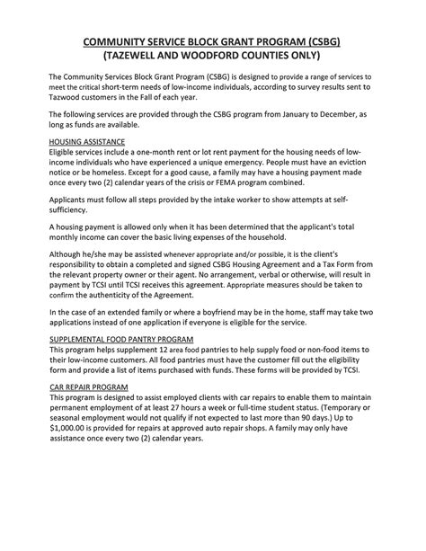 Tazwood Community Services — Village of Creve Coeur