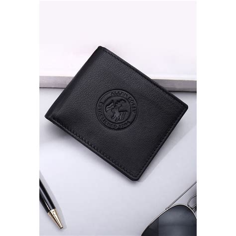 Buy Allen Solly Black Solid Leather Wallet Online