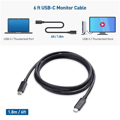 Cable Matters 6 ft USB C to USB C Monitor Cable with 4K 60Hz Video ...