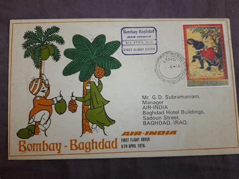 Bombay Baghdad First Flight Cover with Special Stamp and Cancellation ...