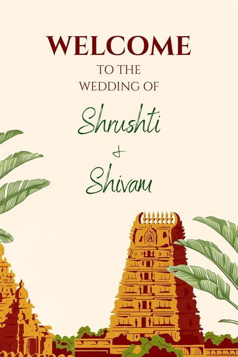 Free South Indian Wedding Invitation Card Templates - Canva