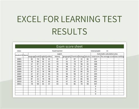 Making Result Sheet by Using Excel Formulas 的图像结果
