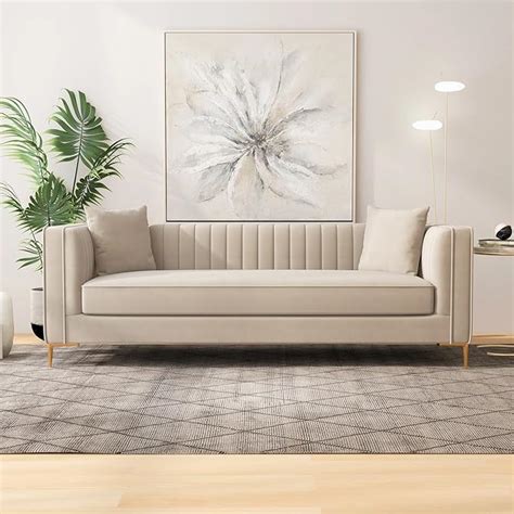 Caradel Lewis 3 Seater Sofa for Living Room Cream | Modern 3 Person ...