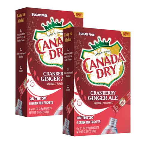 Canada Dry Cranberry Ginger Ale, Sugar-Free Sweet Soda Flavoring, Low ...