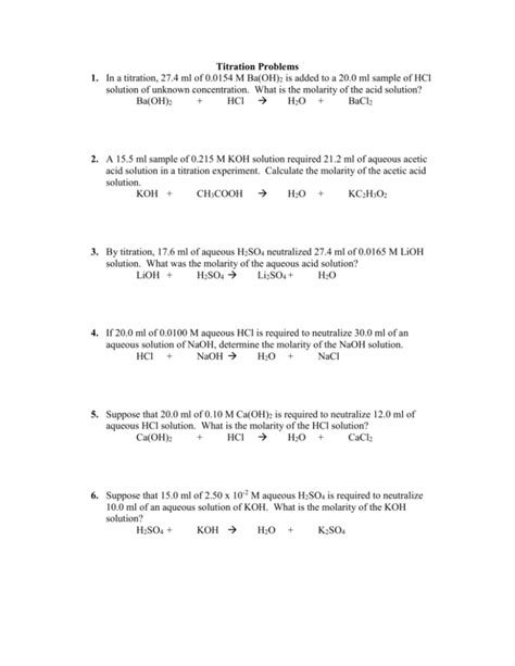 Titrations Sample Problems 的图像结果