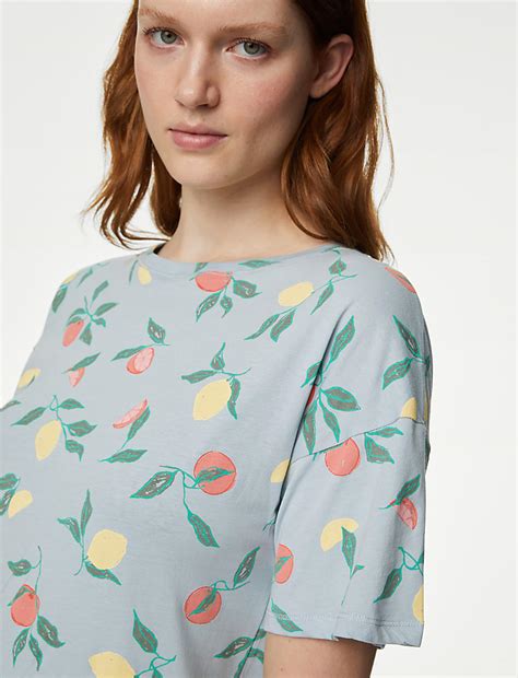 Buy Printed Regular Round Neck Night Dress at Marks & Spencer