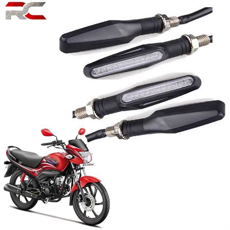 RIDERSCART KTM Style Sleek Amber Led Indicators Universal Yellow Color ...