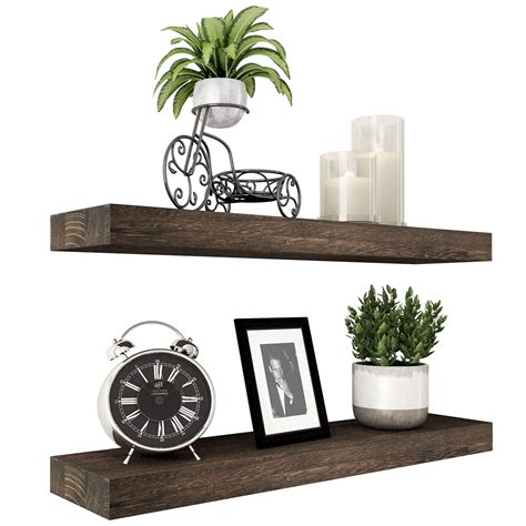 Floating Shelves Rustic Natural Wood Wall Shelf Open Shelving Farmhouse ...