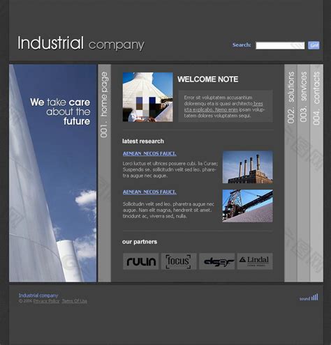工业企业网站psd模板网页UI素材免费下载(图片编号:2181382)-六图网
