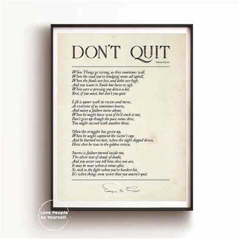 Don't Quit Poem by Edgar Guest Poster Print, Poetry Wall Art ...