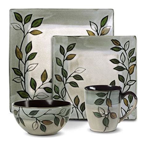 Buy Pfaltzgraff Rustic Leaves Square Dinnerware Set (32 Piece) Online ...