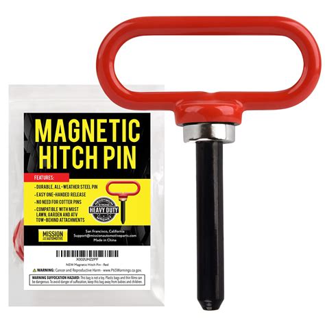 Buy Magnetic Hitch Pin Red Color - Lawn Mower Trailer Hitch Pins ...