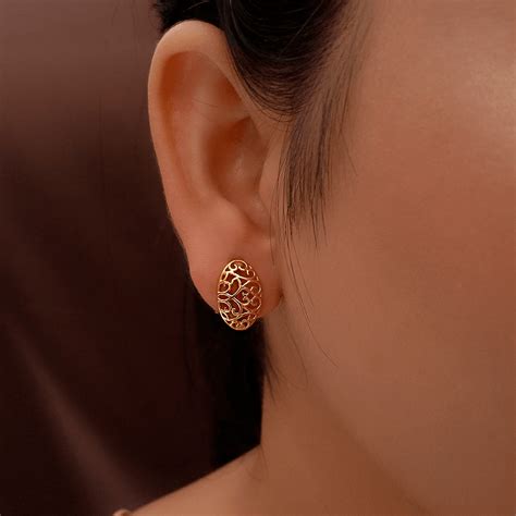 Buy Dollish Gold Hoop Earrings 22 KT yellow gold (4.03 gm). | Online By ...