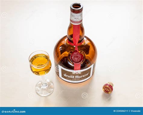 Glass with Grand Marnier Orange-flavored Liqueur Editorial Photo ...