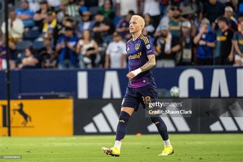 Marco Reus of Los Angeles Galaxy celebrates his goal during the first ...