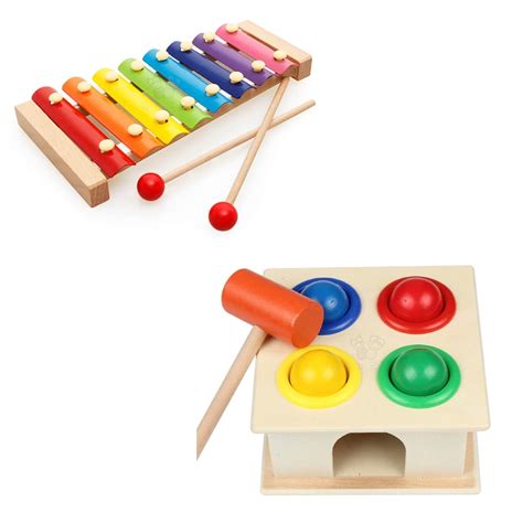 Buy Trinkets & More - Hammer Ball Musical Xylophone Musical Toy Wooden ...