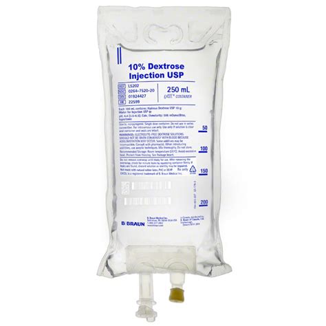 IV Bags Dextrose 10% Injection Solution 250 mL Excel Container – Himkhand