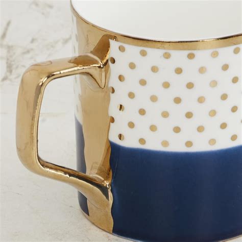 Buy Fiesta-Zeno Blue Colourblocked Bone China Coffee Mug - 240ml from ...