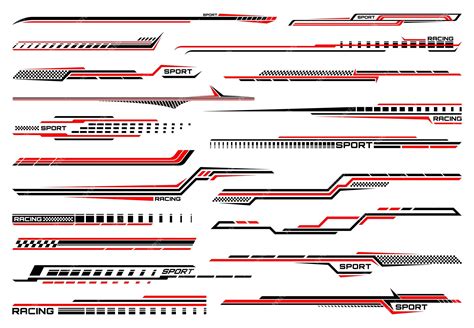 Premium Vector | Red race sport car stripe stickers racing line decals for speed vehicles Vector ...