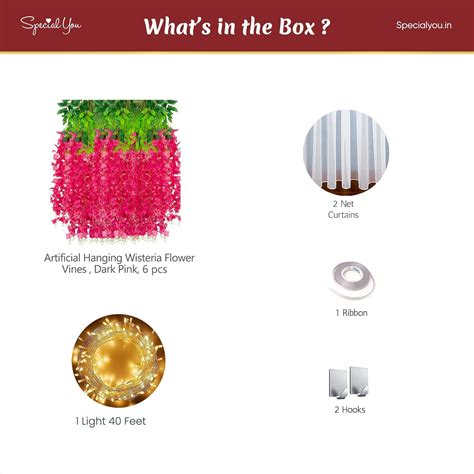 Elegant White Net Backdrop with Dark Pink Wisteria