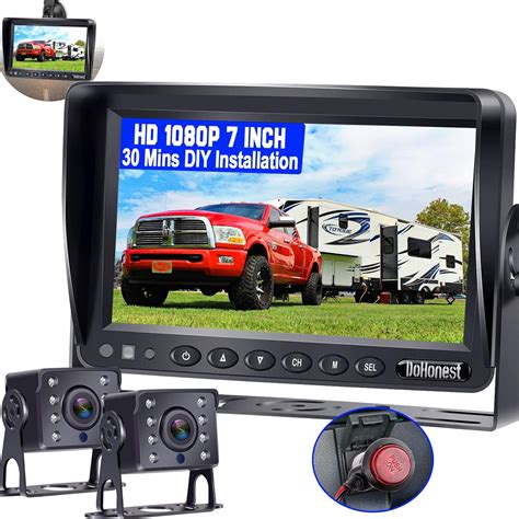 ZSMJ Backup Camera 7" Display Monitor Kit 2 Cameras for School Bus ...