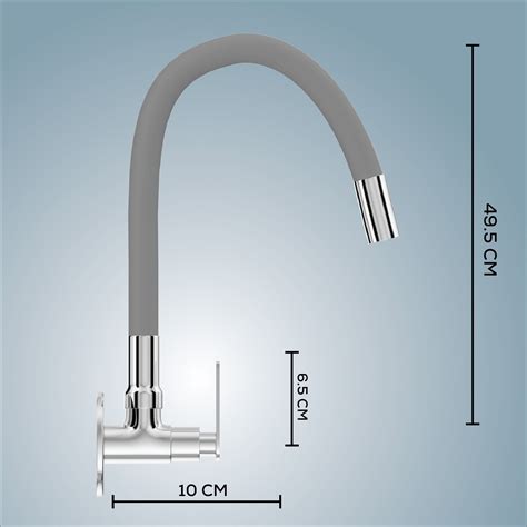 Single Flow Brass Wall Mount Flexible Swivel Faucet Grey – Gloxy
