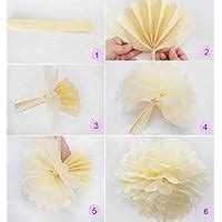 Chocozone 12" DIY Pom Pom Flower Party Props Party Supplies Birthday ...