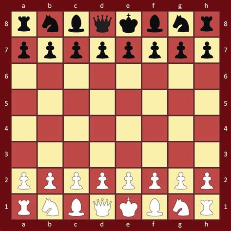 Schachbrett mit Figuren, flacher brauner Stil | Premium Vektor