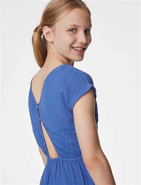 Buy Pure Cotton Jumpsuit (6-16 Yrs) at Marks & Spencer