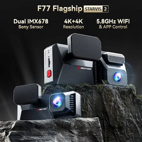 F77 STARVIS 2 4K+4K Dual IMX678 Voice Control 5.8GHz WIFI Dash Cam ...