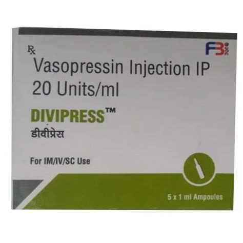 Blood Pressure Regulator Injection - Vasopressin Injection IP 20 Units ...