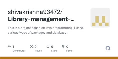 Image result for Library Management System in Java GitHub