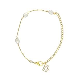 Buy Sri Jagdamba Pearls D Alphabetic Mother of Pearl Bracelet for Women ...