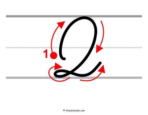 How To Write a Capital Q In Cursive (With Arrows) - Alien Schooler