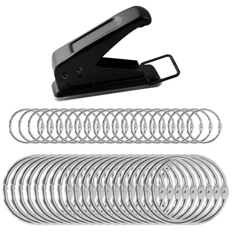 40 PCS Loose Leaf Binder Rings with Hole Punch, SourceTon Office Metal ...