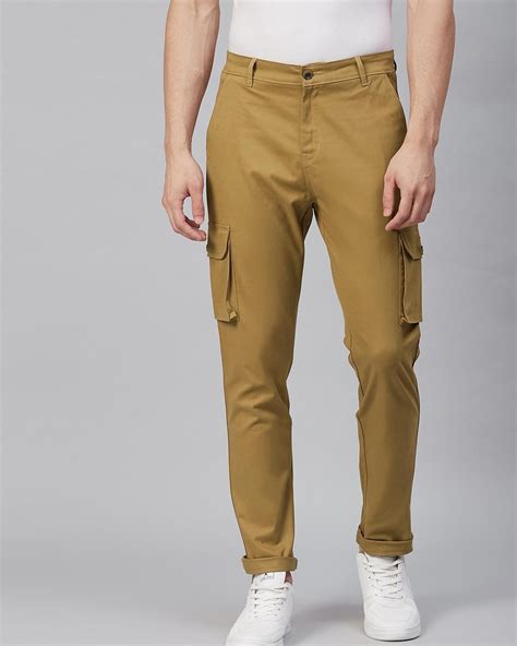 Buy Men's Brown Slim Fit Cargo Trousers Online at Bewakoof