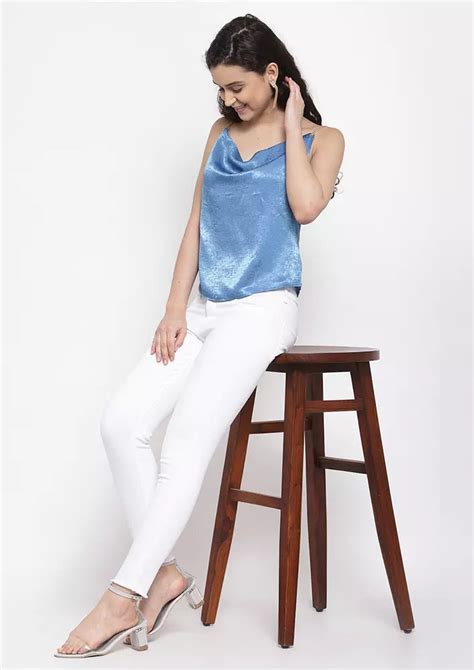 V-Neck Camisole With Spaghetti Strap - IKI CHIC