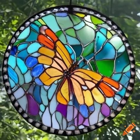 Stained glass butterfly on Craiyon